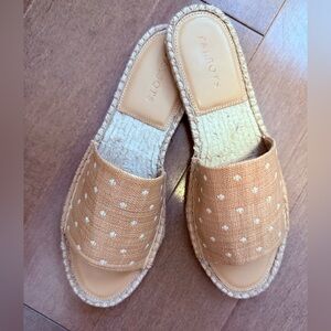 Talbots NWT ilyssa polka dot raffia espadrilles slides size 9